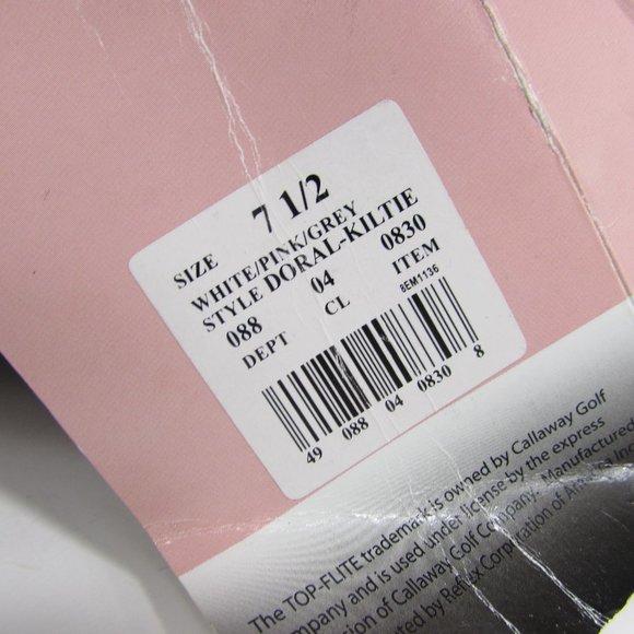 Top Flite Soft Spike Golf Shoes Women's Sz7.5 Pink & White - Picture 13 of 13